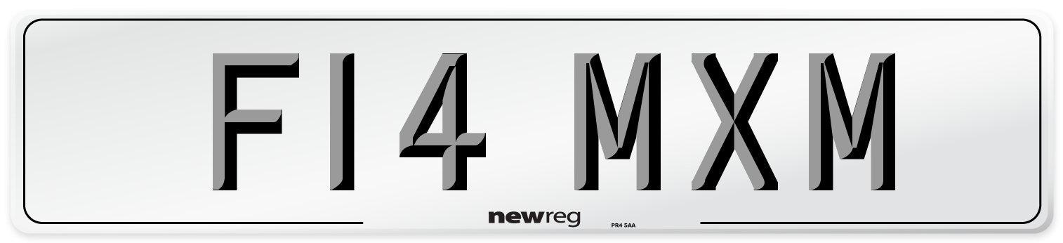 F14 MXM Number Plate from New Reg